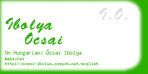 ibolya ocsai business card